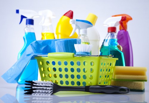 Carpet cleaning technician preparing equipment before a service appointment