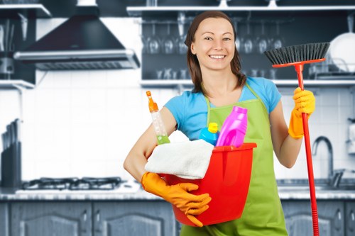 Professional carpet cleaning team in Hanworth discussing service values