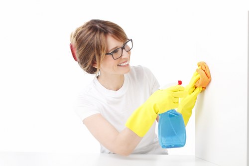 Staff reviewing site safety before a carpet cleaning job
